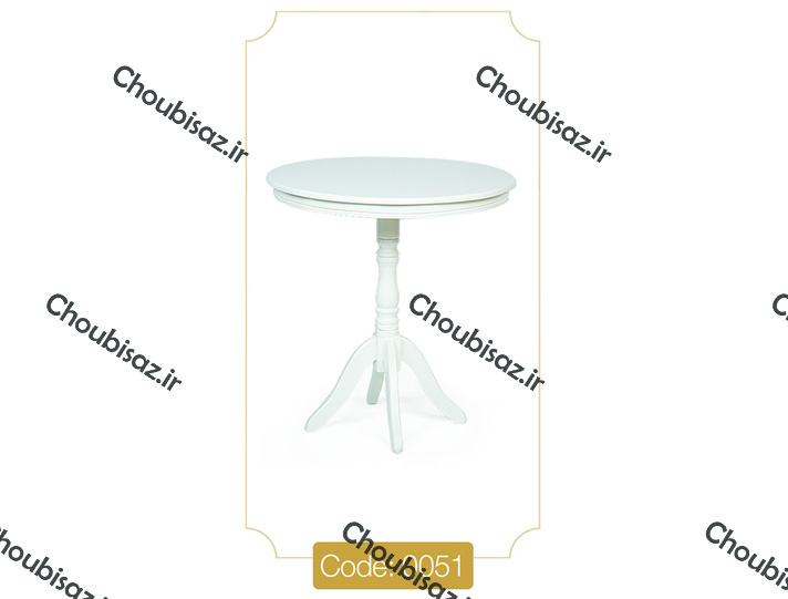میز خاطره گرد مدل 0051 نگین چوب صفحه MDF پایه چوب رنگی