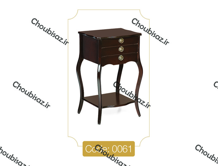 میز تلفن مدل 0061 نگین چوب صفحه MDF پایه چوب رنگی