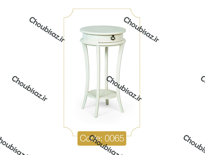 میز تلفن مدل 0065 نگین چوب صفحه MDF پایه چوب رنگی