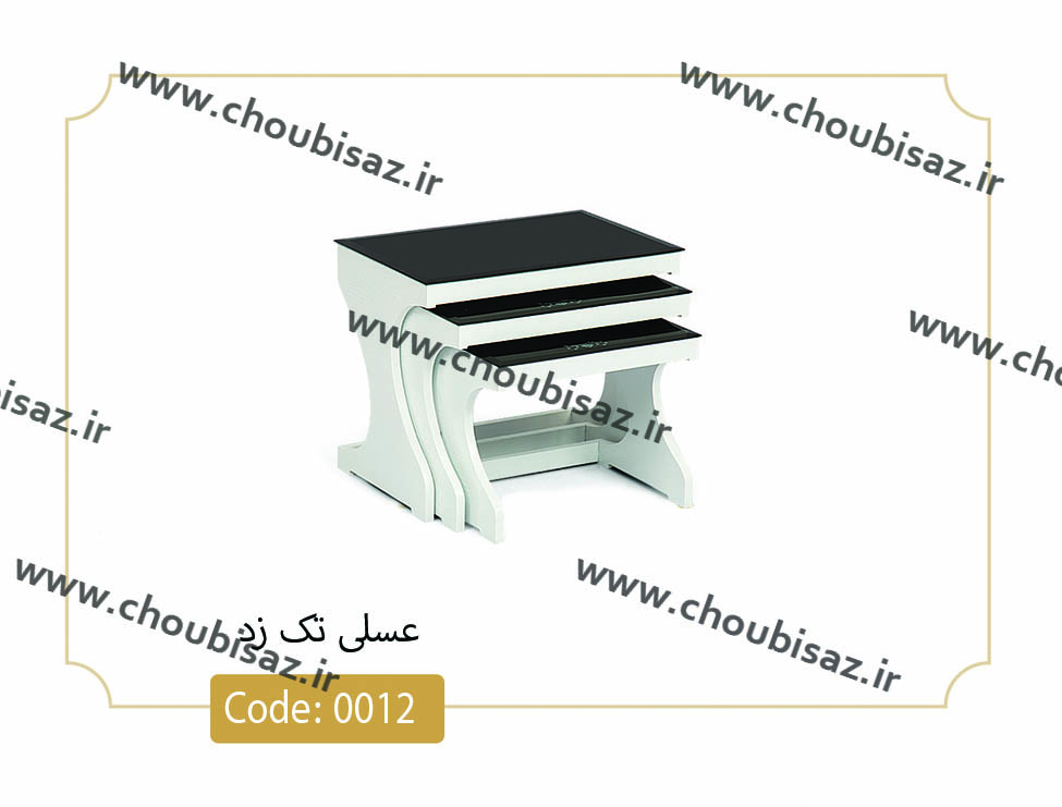 میز عسلی زد کد 0012 نگین چوب صفحه شیشه سکوریت بدنه MDF رنگی