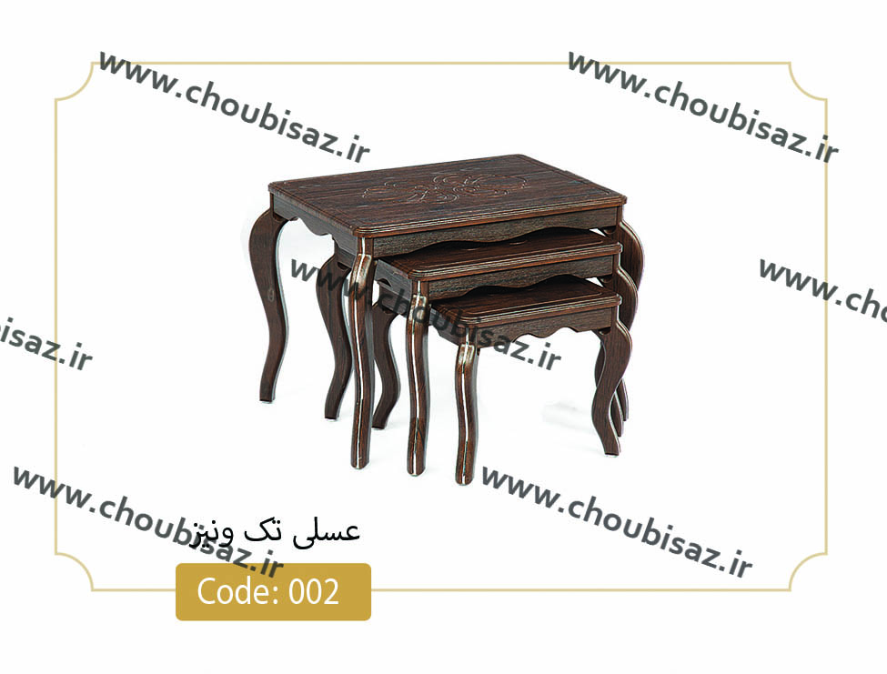 میز عسلی ونیز گردویی کد 002 تمام MDF وکیوم نگین چوب