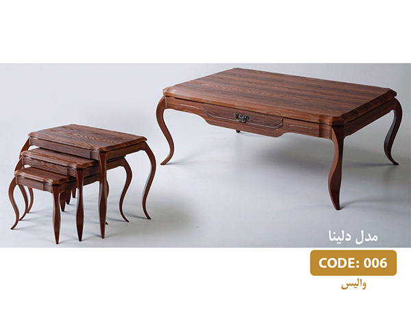 خرید جلومبلی و عسلی دلینا مدل 006 صفحه MDF وکیوم پایه پلیمری
