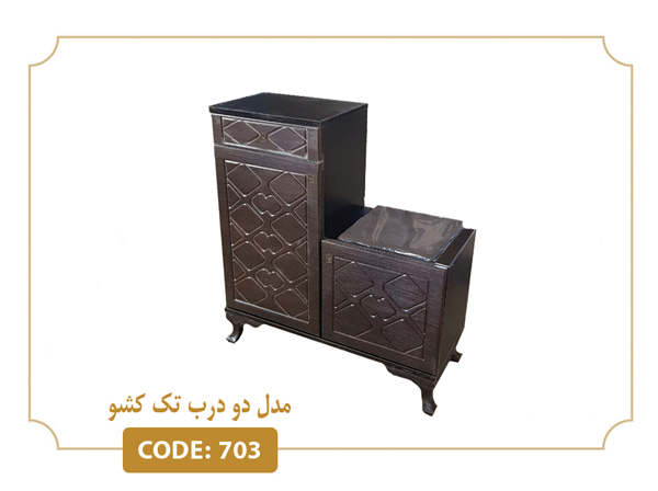 خرید جاکفشی نشیمن دار مدل 703 درب MDF وکیوم بدنه ملامینه ضدخش